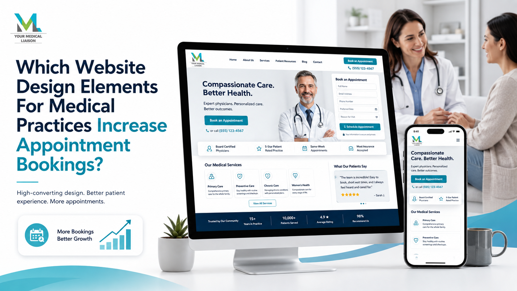 website design element for medical practice
